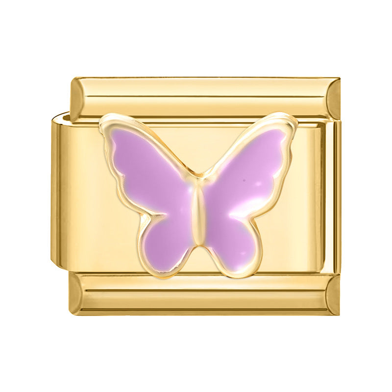 Wholesale 9mm Italian Charm Starter Bracelets DIY Gold Flower Stainless Steel Composable Bracelet