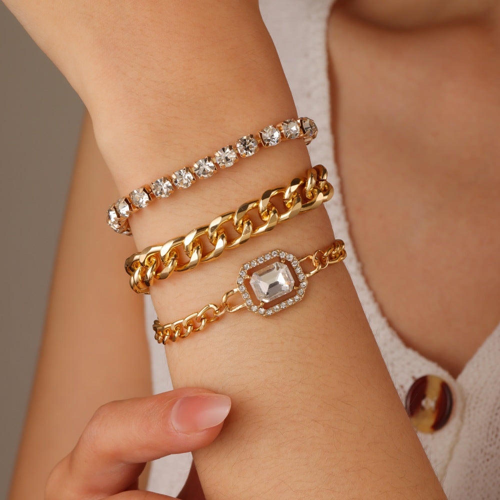Wholesale Layered Cross &  Flower Pendant Jewelry Set,  Alloy Bracelet Bangle,  Boutique Resale