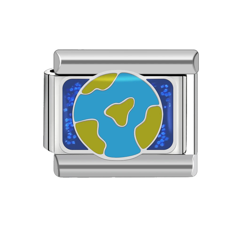 Wholesale Italian Charm Bracelet 9mm DIY Splicing Landscape Pattern Titanium Steel Composable Bracelet