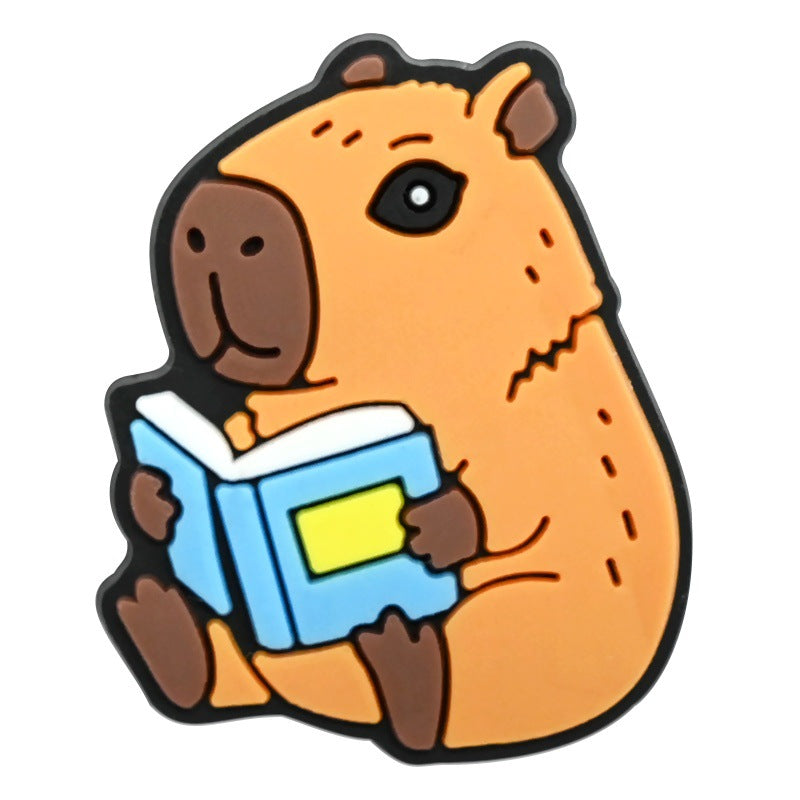 Wholesale   Random 100pcs Cute capybara PVC Soft Rubber Shoe Buckle Decoration