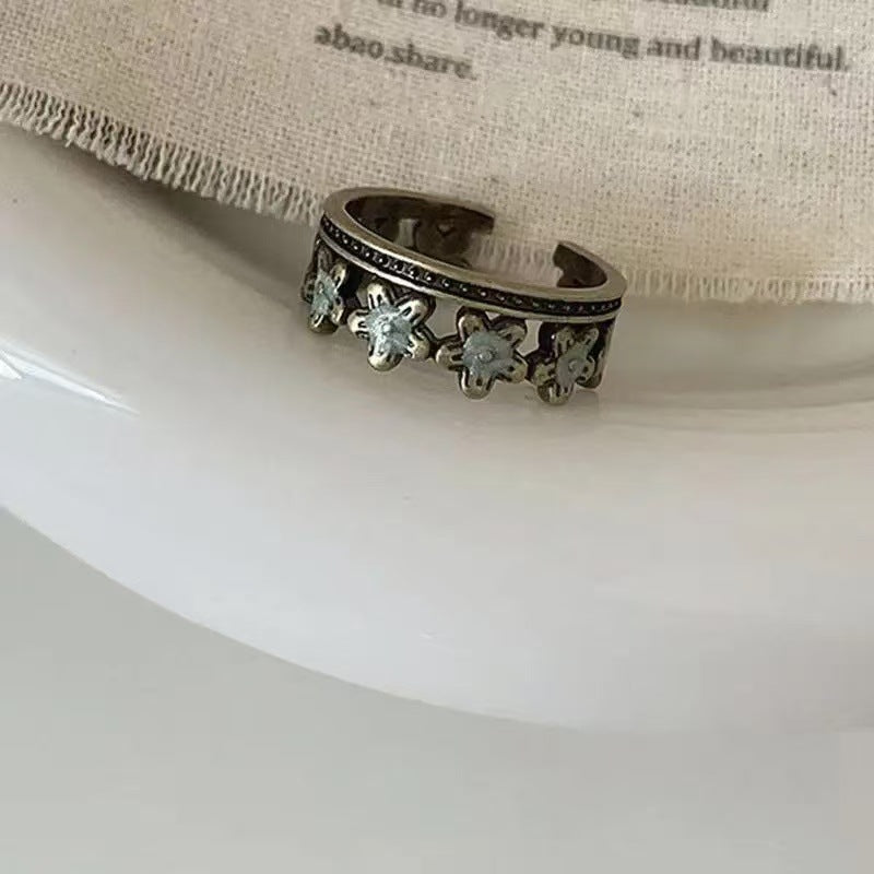 Wholesale Butterfly Ring Retro Flower Open Ring