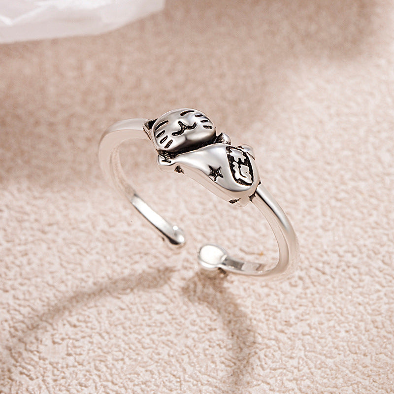Wholesale Lucky Cat Open Adjustable Ring