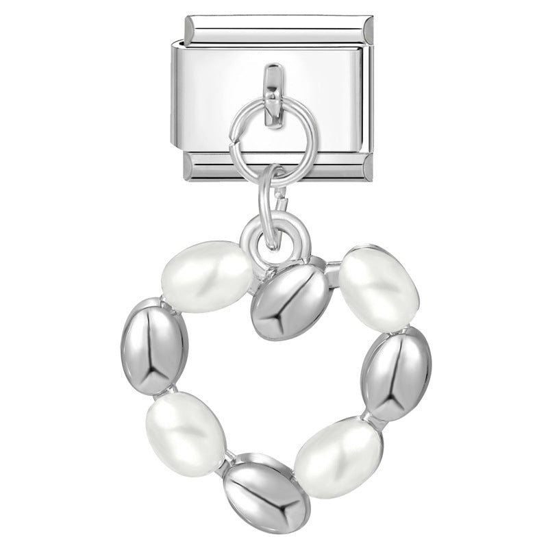 Wholesale Italian Charm Bracelet 9mm DIY Splicing Heart Pendant Stainless Steel Composable Bracelet