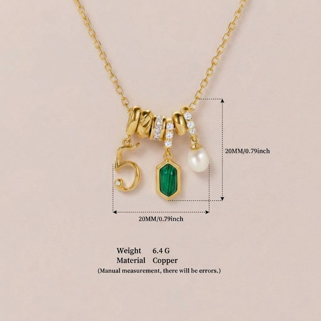 Wholesale Chic Multi Pendant Collarbone Necklace Copper Zircon Jewelry Accessory Boutique Resale Gift
