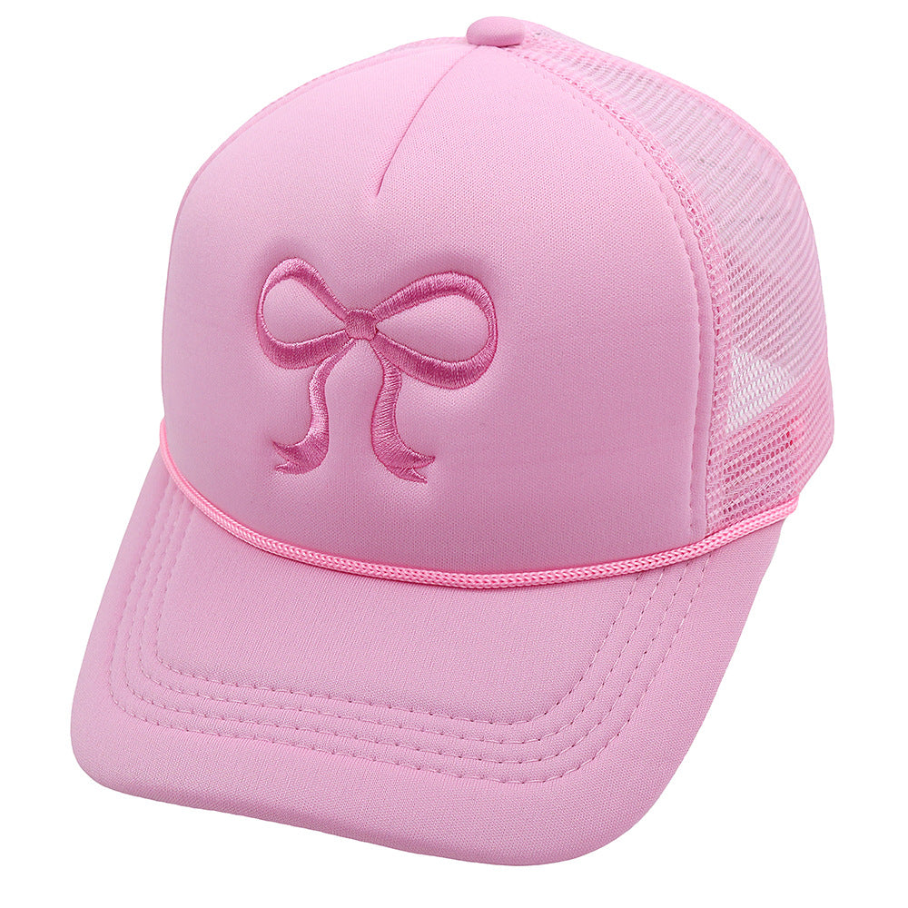 Wholesale Bow Embroidery Mesh Hat Baseball Cap ACC-HT-HaiPu018