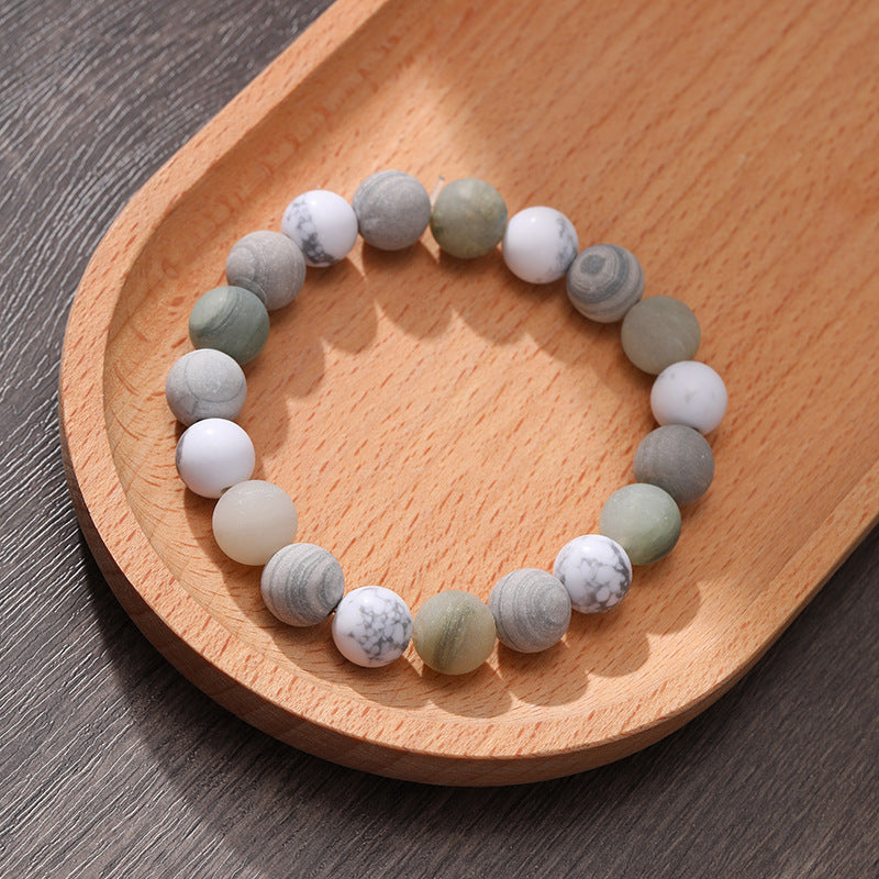 Wholesale Natural Volcanic Stone Snowflake Stone Beads Bracelet