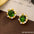 Wholesale Green Rhinestone Pearl Geometric Earrings