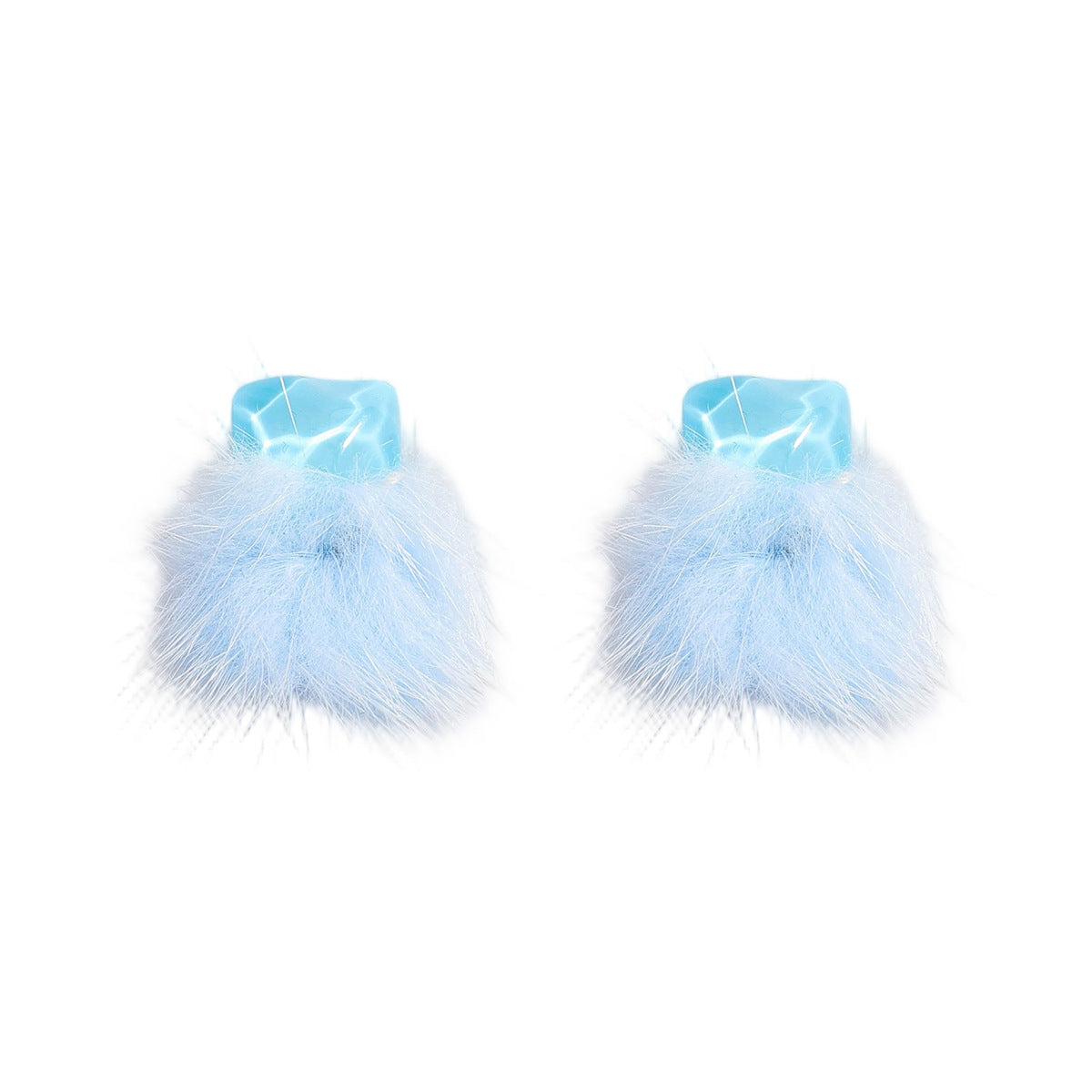 Wholesale Pom-pom Resin Cute Earrings