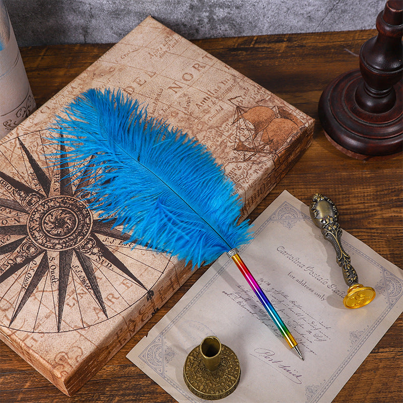 Wholesale Rainbow Color Feather Ballpoint Pen