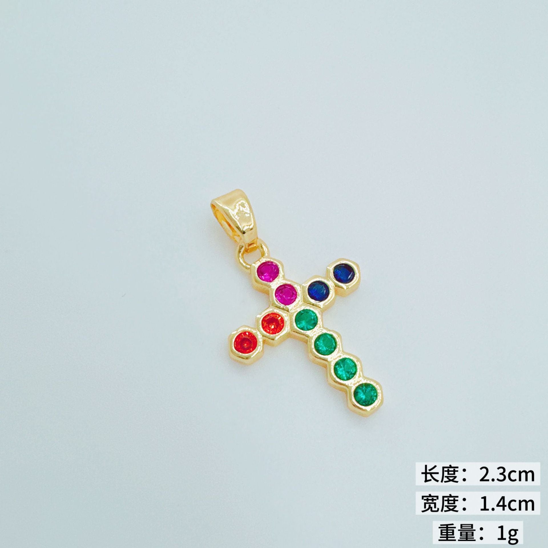 Wholesale Fashion Cross Pendant,  Copper Plated Gold,  European Style Jewelry Accessory for Daily Wear