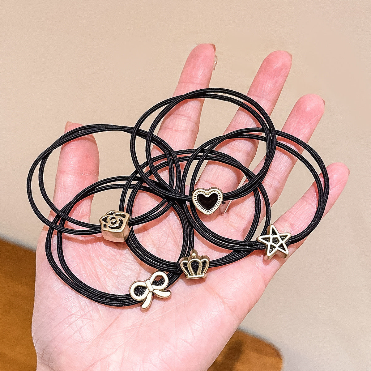 Wholesale 10pcs Simple Headband Small Rubber Band Durable Hair Tie Hair Scrunchies Bow Heart ACC-HS-Huidi005