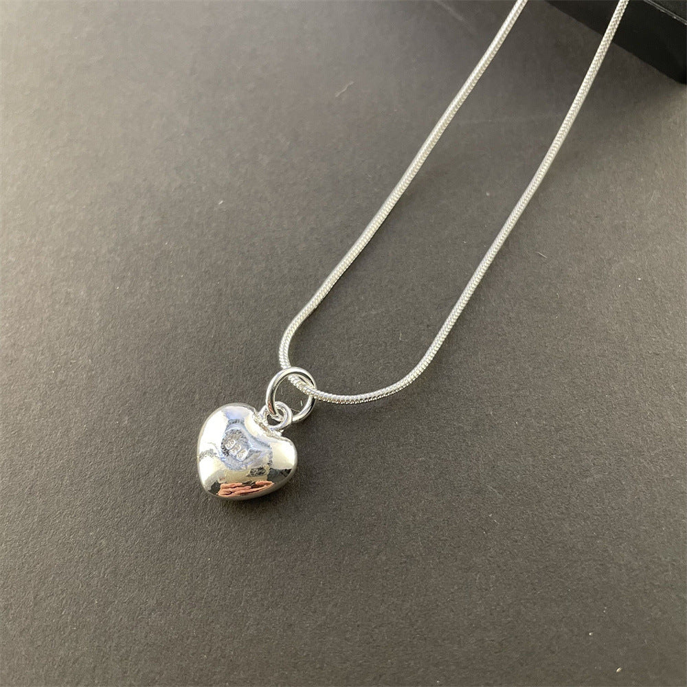 Wholesale Silver Plated Small Heart Snake Bone Necklace