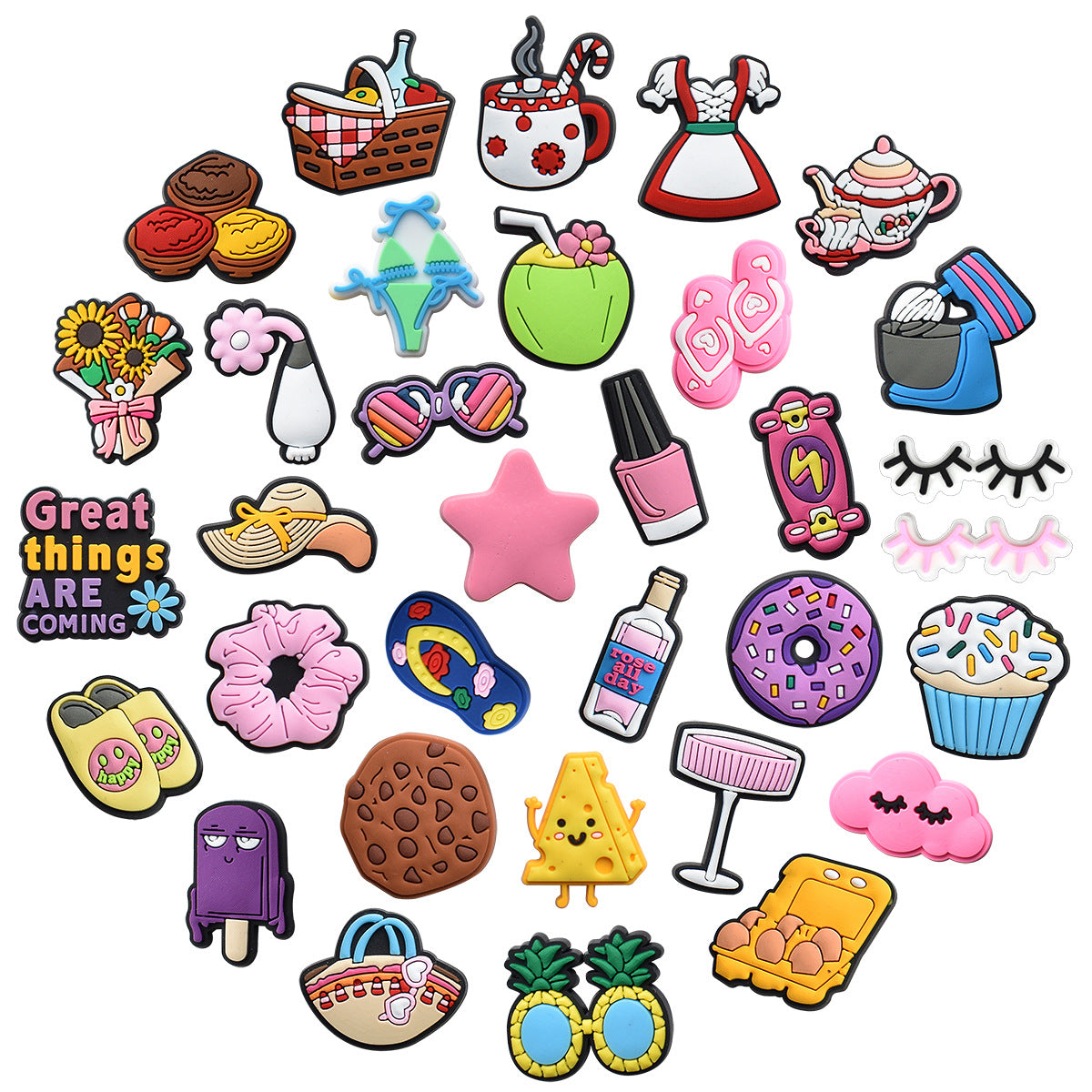 Wholesale Random 100pcs Girls Cute Shoes Flowers Shoes Charms ACC-SC-RYY042