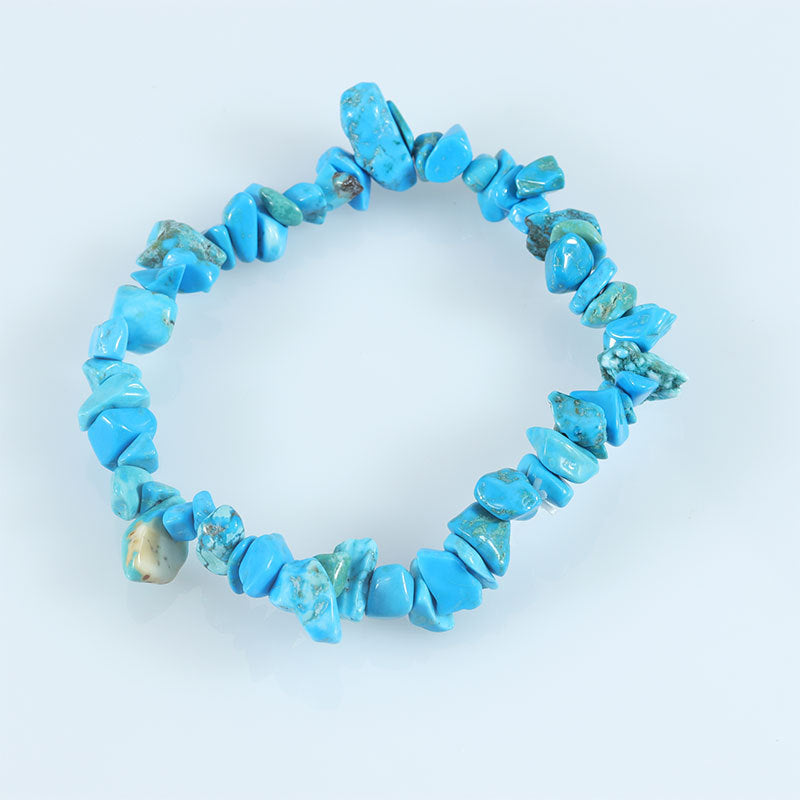 Wholesale Natural colorful gravel hand-woven elastic boho bracelet