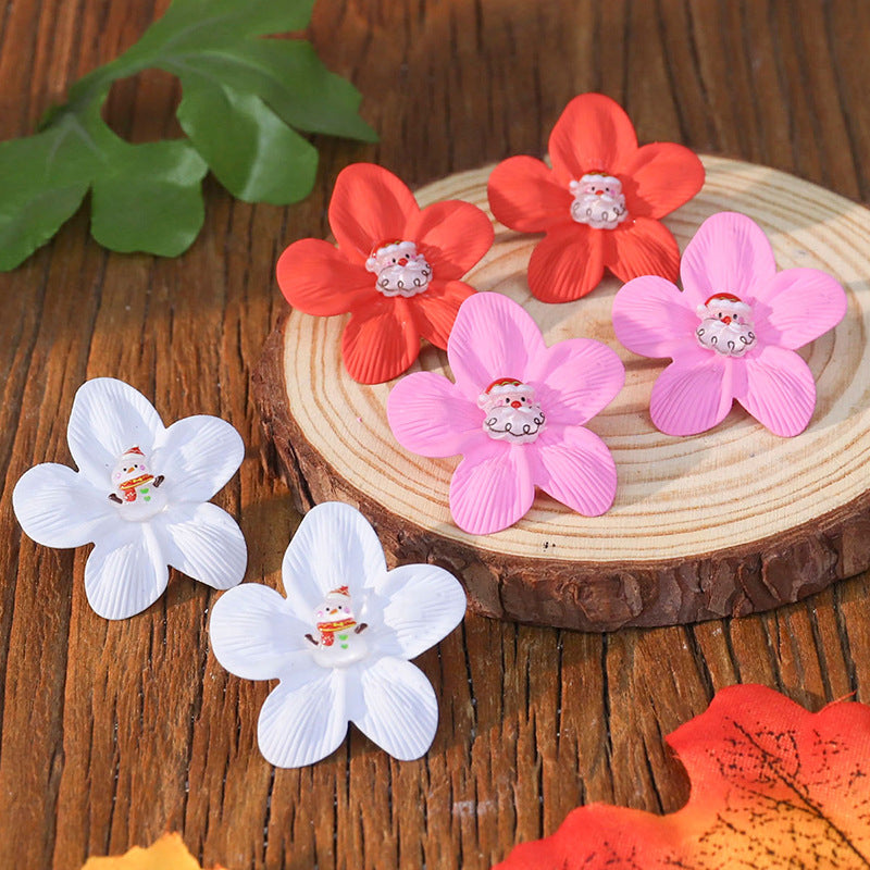 Wholesale spray-painted flower earrings