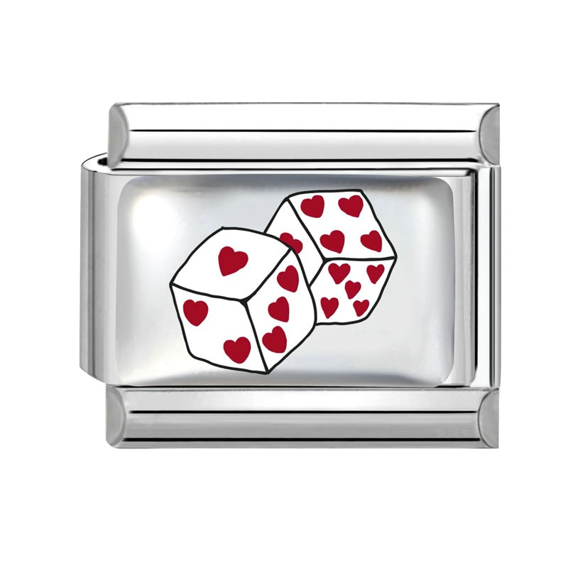 Wholesale Stainless Steel Poker Element DIY Modular Bracelet Accessory Jewelry Supply