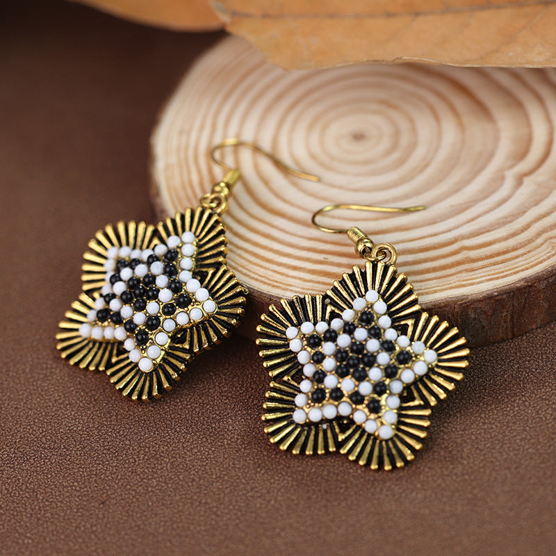 Wholesale Bohemian ethnic style heart-shaped ear hooks