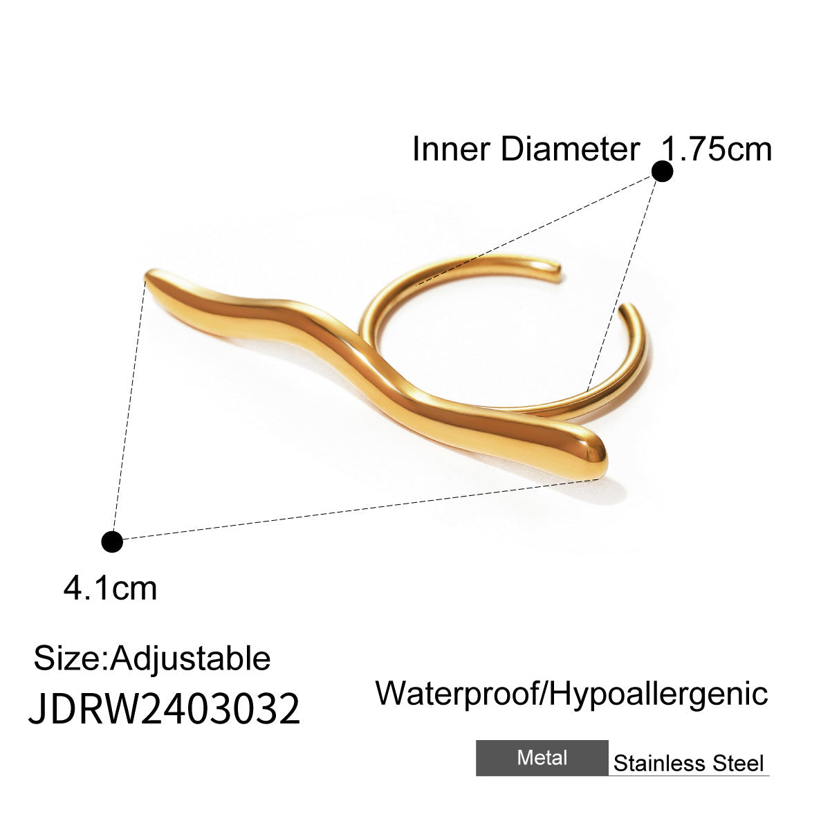 Wholesale Stainless Steel Exaggerated Ring Irregular Jewelry