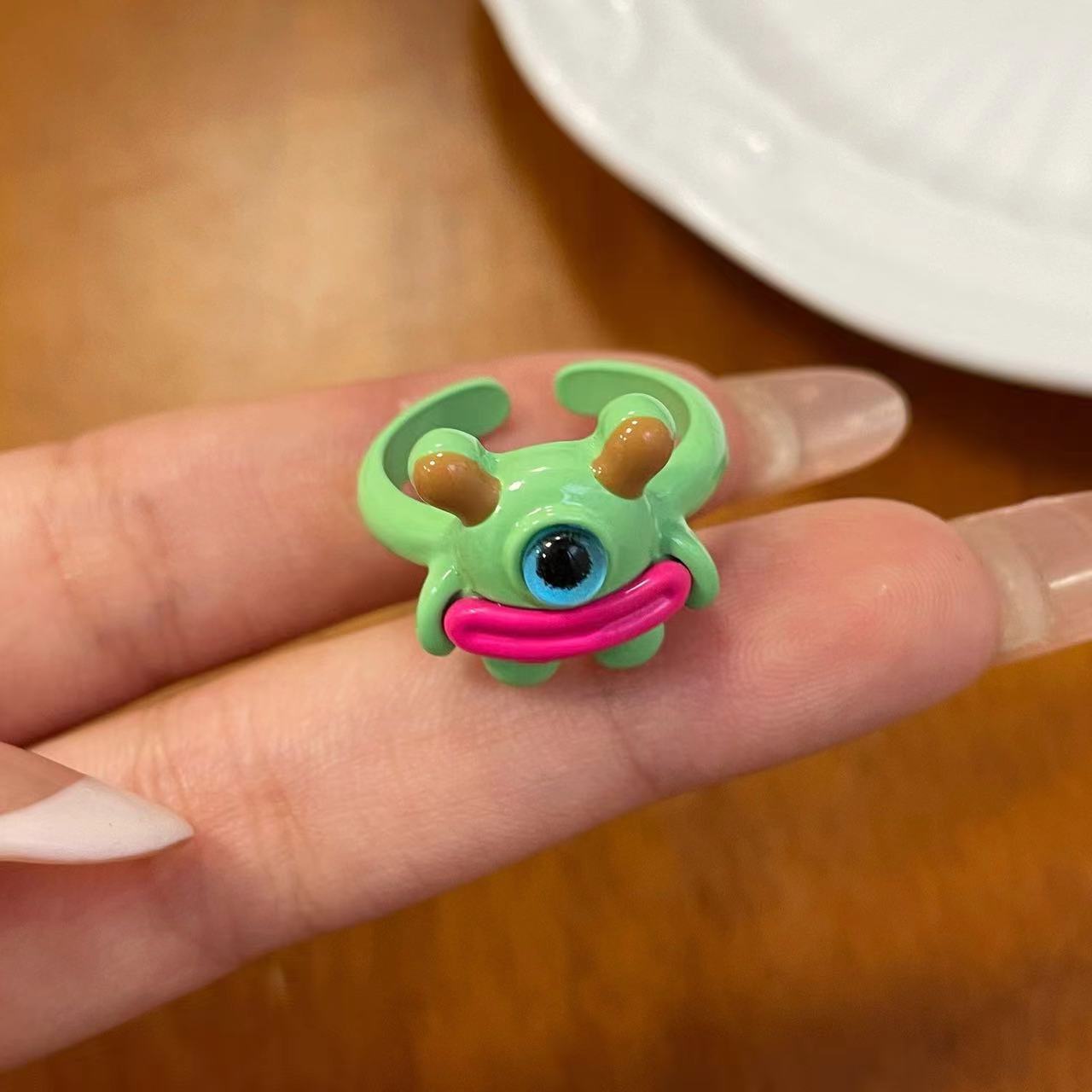 Wholesale Cute Ugly Cute Cartoon Oil Dropping Opening Ring