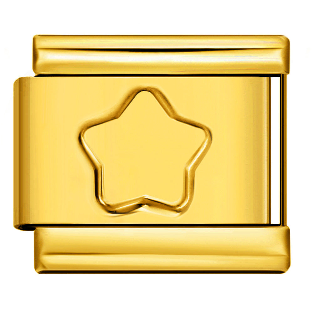 Wholesale  Italian Charm Bracelet 9mm DIY Gold and silver stamping Creative Stainless Steel Composable Bracelet