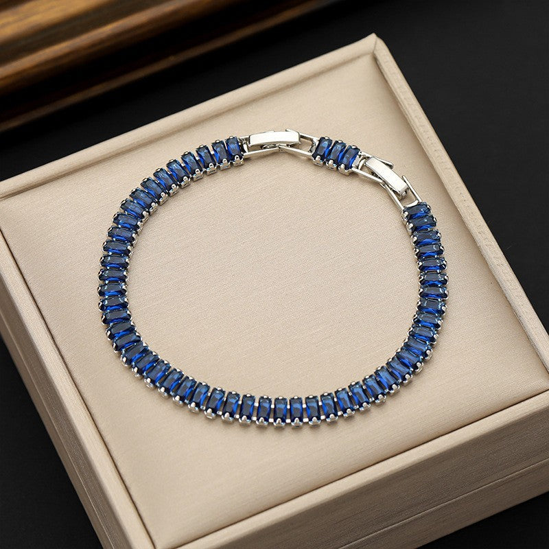 Wholesale Colorful Zircon Tennis Chain Bracelet Fashion Accessory Gift Boutique Resale