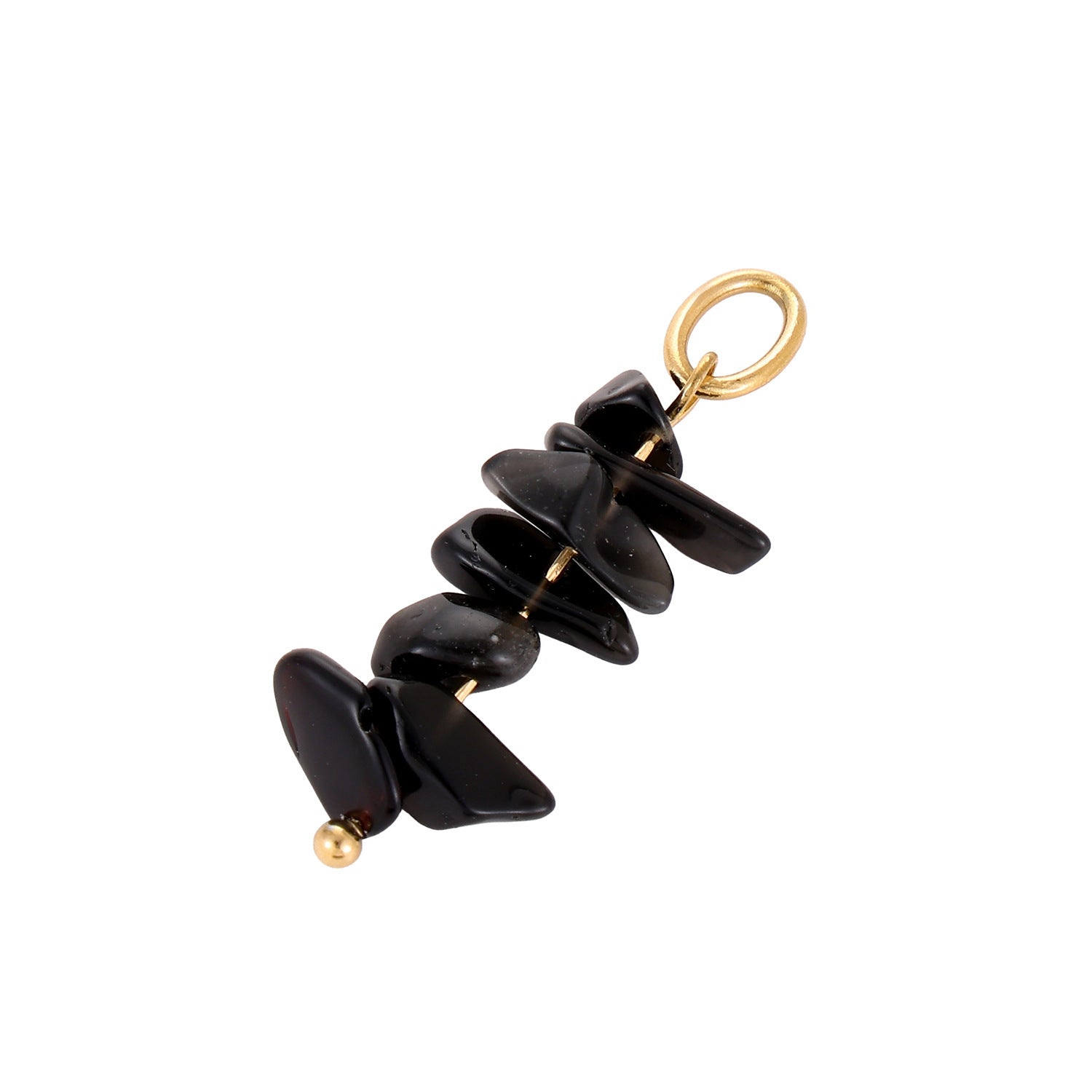 Wholesale  Irregular Gravel Cute Ice Cream Natural Stone Turquoise Stainless Steel Pendant