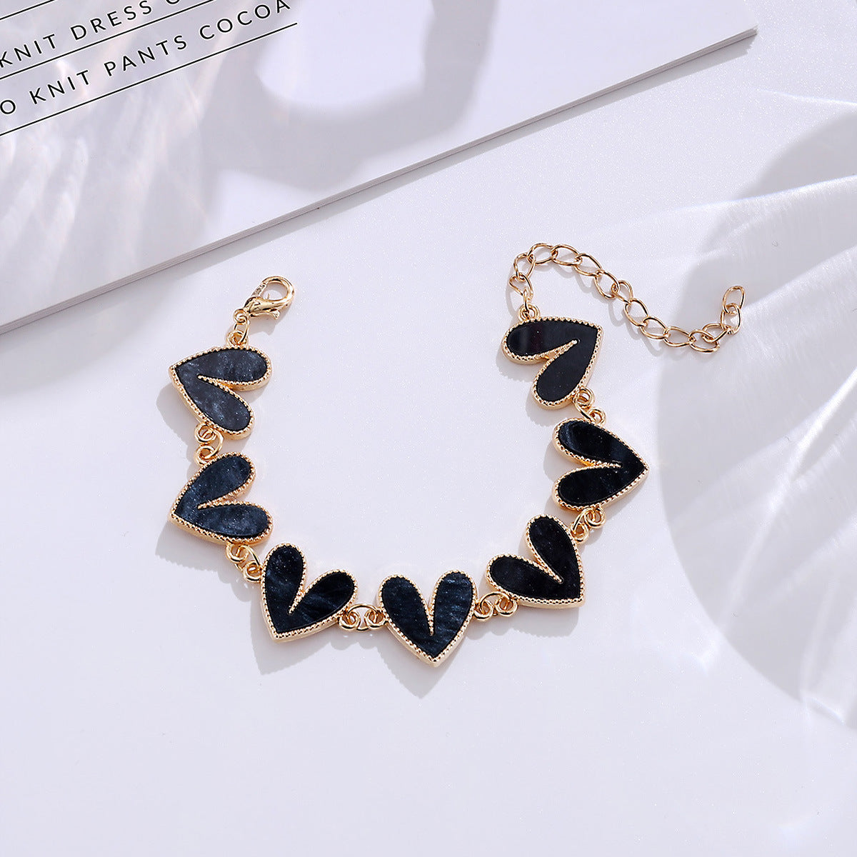 Wholesale Creative alloy colorful heart bracelet