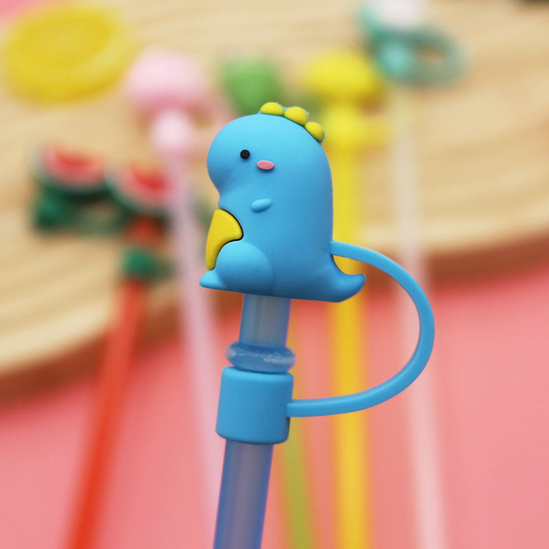 Wholesale  Cute Cartoon 10mm PVC Soft Straw Tube Cap