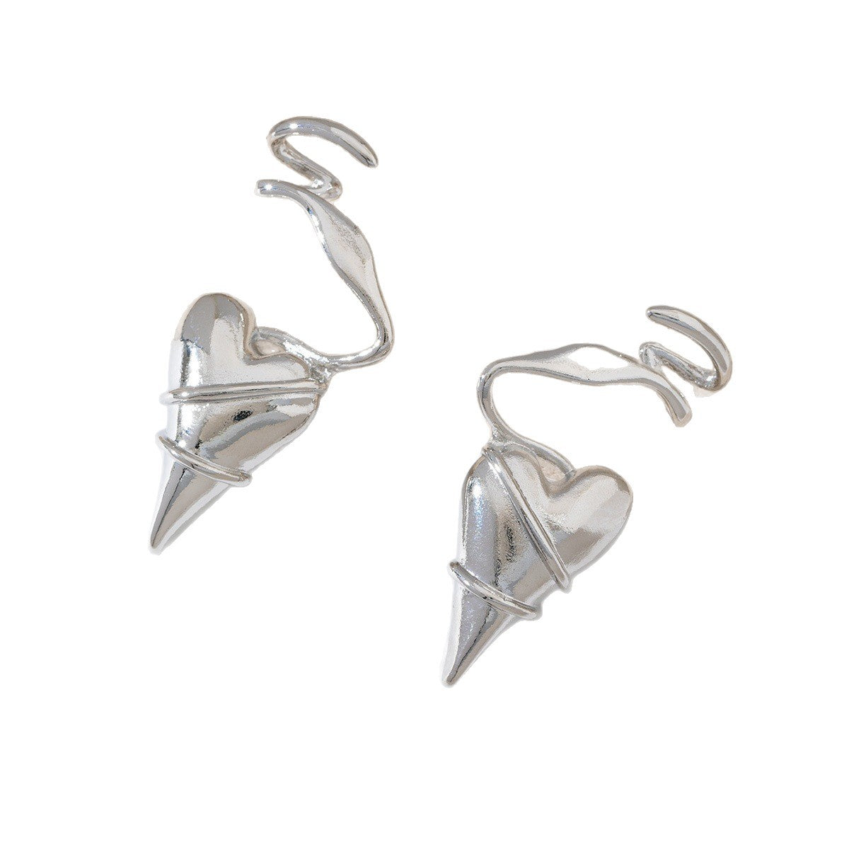 Wholesale Electroplated Geometric Heart Earrings for Women Trendy Jewelry Accessory Gift