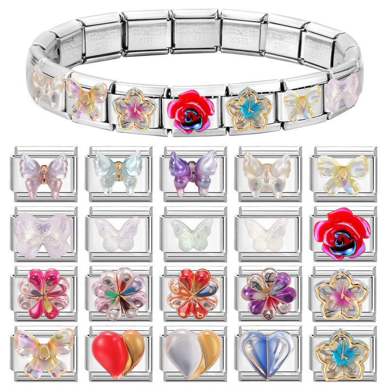 Wholesale Italian Charm Bracelet 9mm DIY Splicing Cute Creative Stainless Steel Composable Bracelet