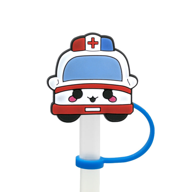 Wholesale 10pcs New Medical Dust Plug Cute Cartoon Straw Cover Straw Tube Cap ACC-SCR-YiBang003