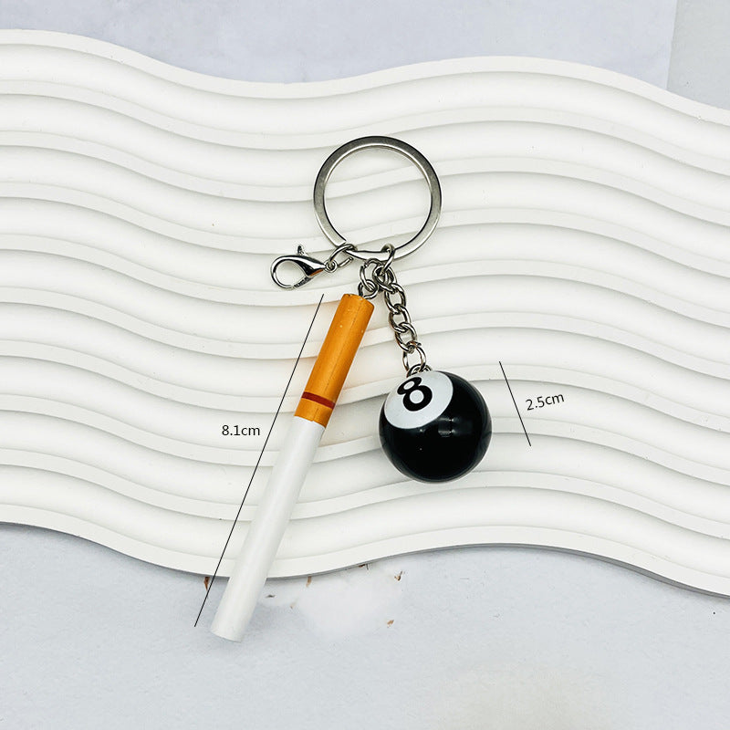 Wholesale  Billiards Keychain Stereo Cartoon Creative  Cigarette Keychains