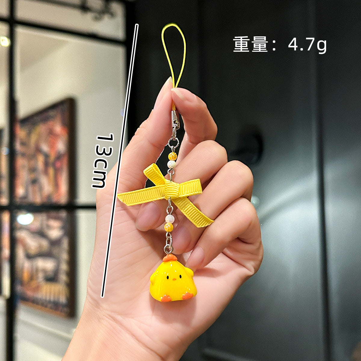 Wholesale Cute Chick Beaded Mobile Phone Chain Keychain
