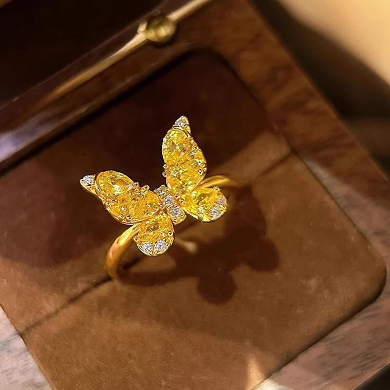 Wholesale Gold Zircon Butterfly Ring