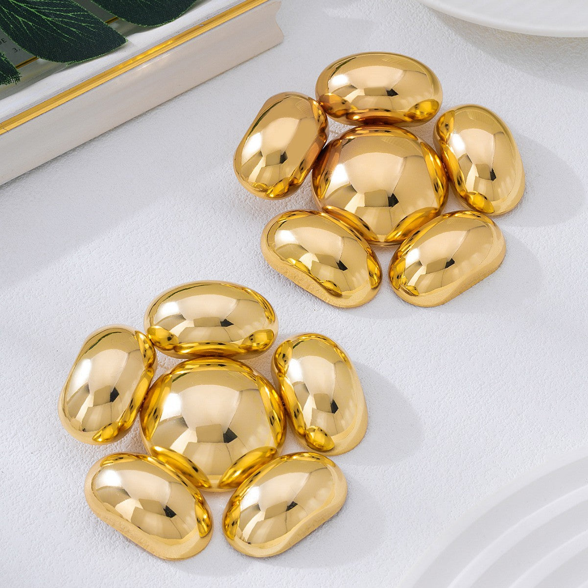 Wholesale 2026 Exaggerated Gold Petal Earrings Light Luxury High-End  Unique Fashion Earrings