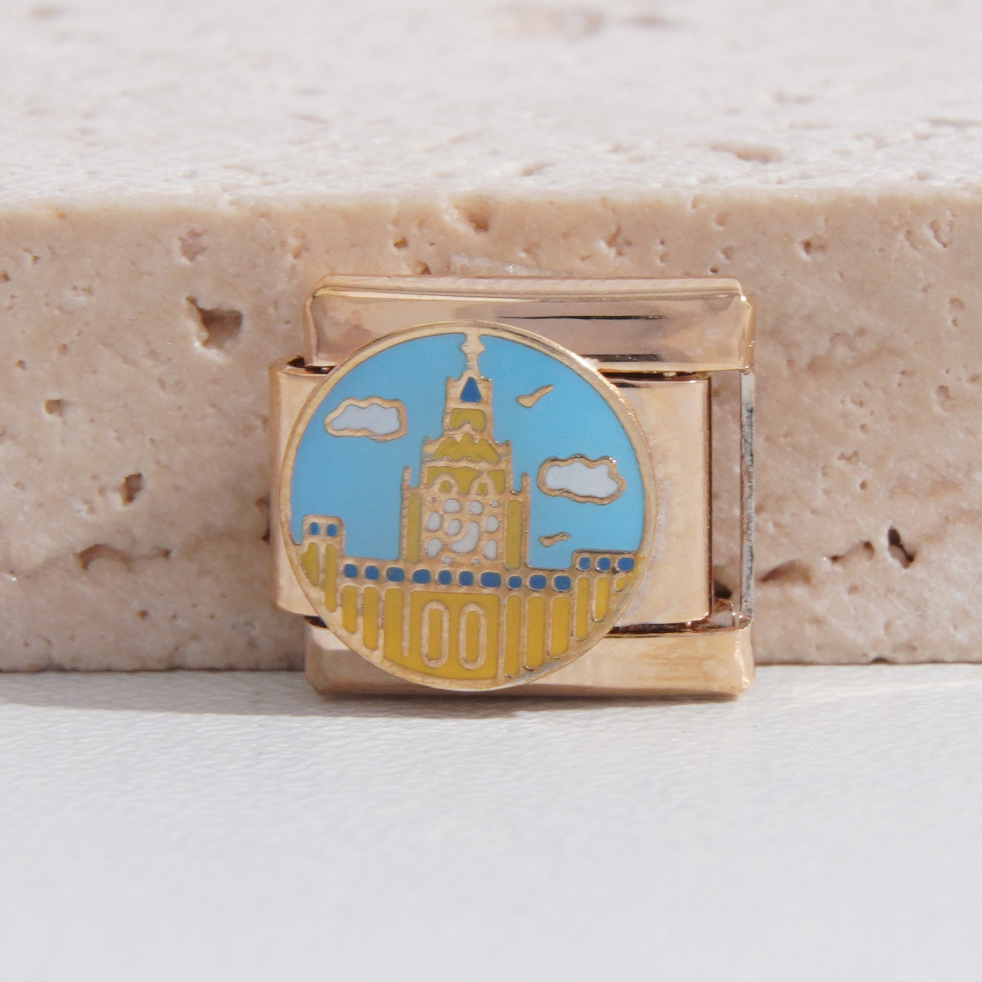 Wholesale Italian Charm Bracelet 9mm DIY Splicing Blue Series Stainless Steel Composable Bracelet