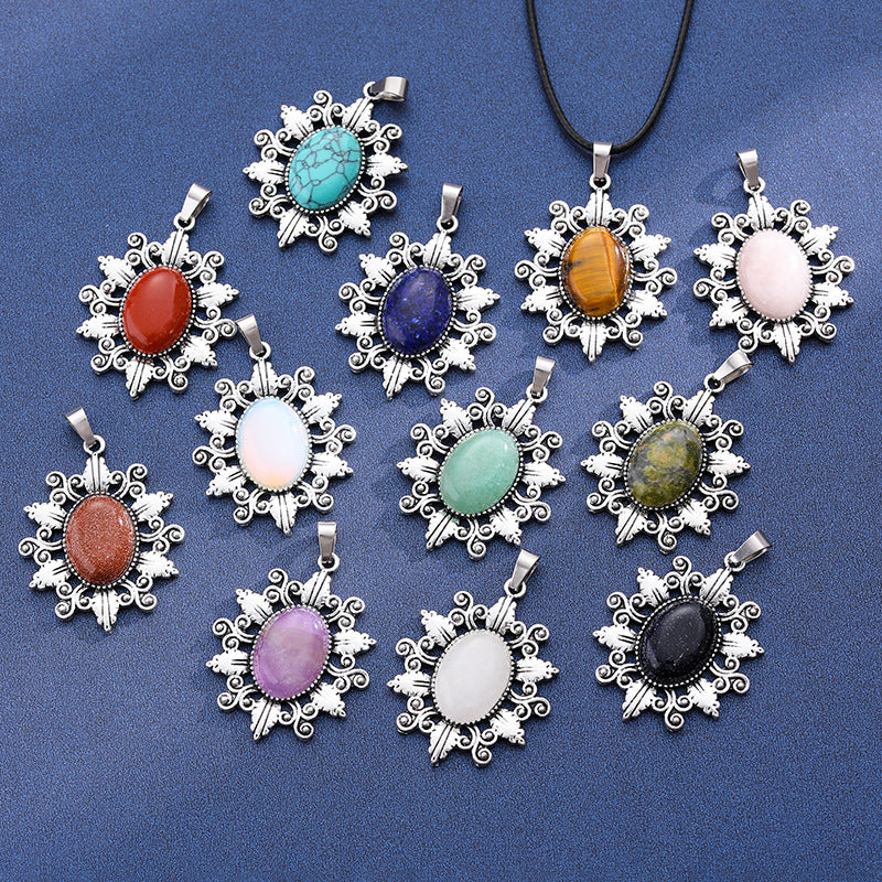 Wholesale  natural stone amethyst pink crystal pendant