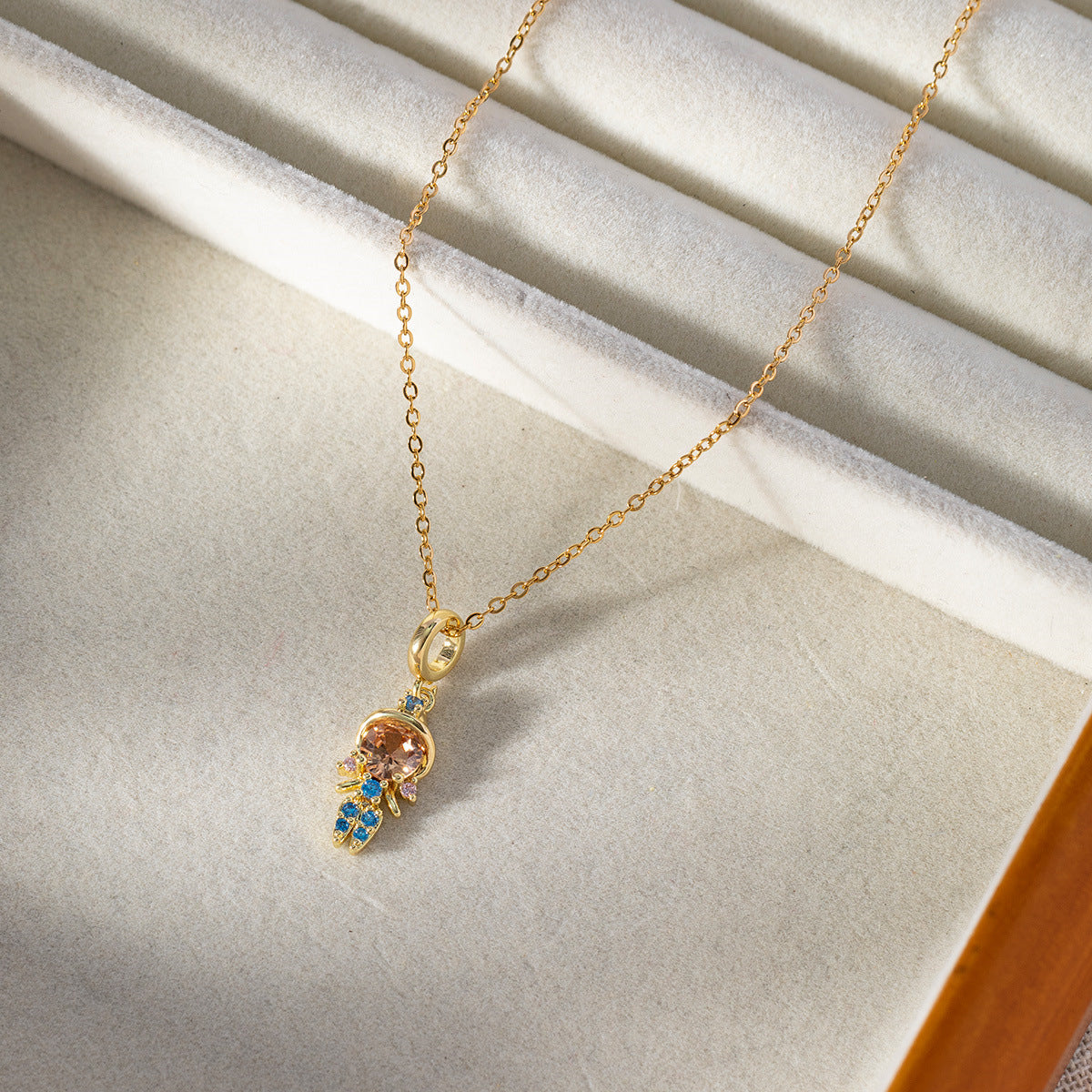 Wholesale Colored Zirconia Necklaces Clavicle Chain Choker Necklace ACC-NE-SY008