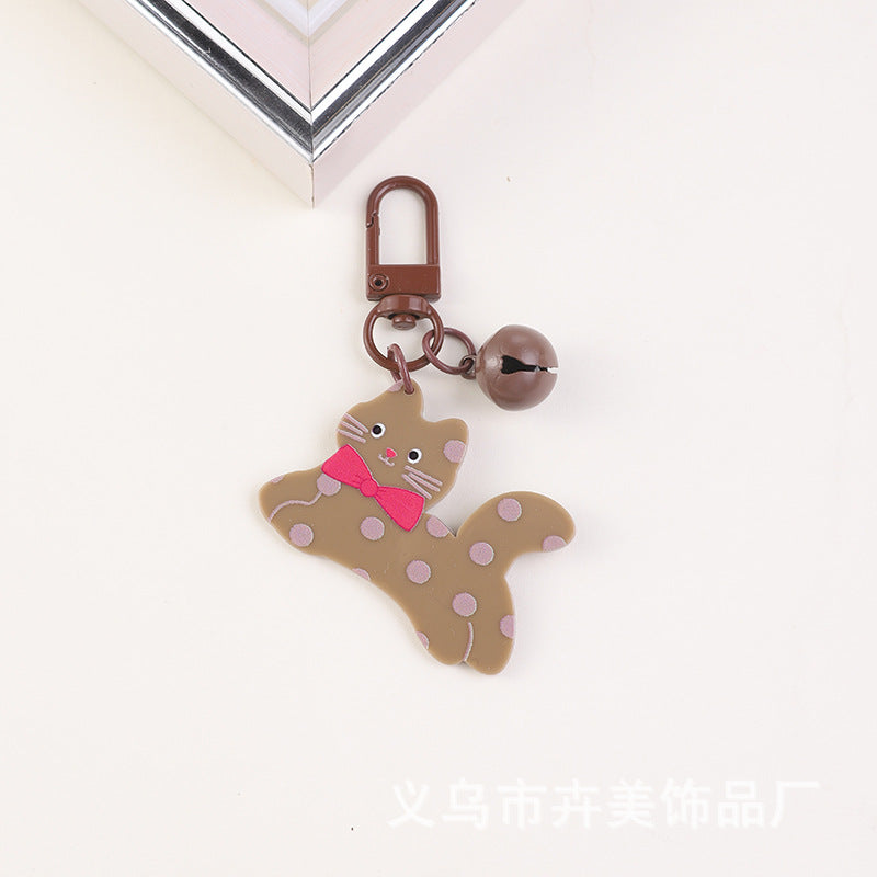 Wholesale Acrylic cat bell keychain