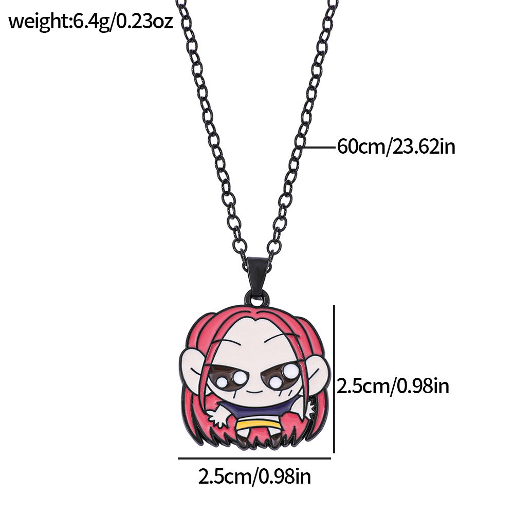 Wholesale kpop cartoon anime oil drop alloy necklace