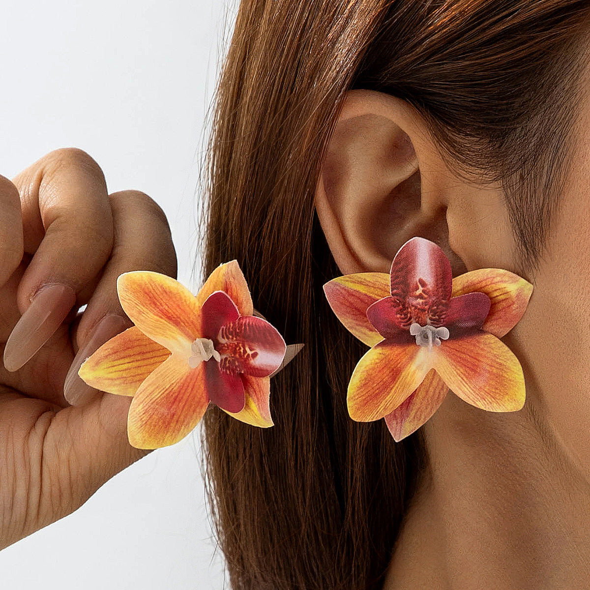 Wholesale Butterfly Orchid Flower Earrings