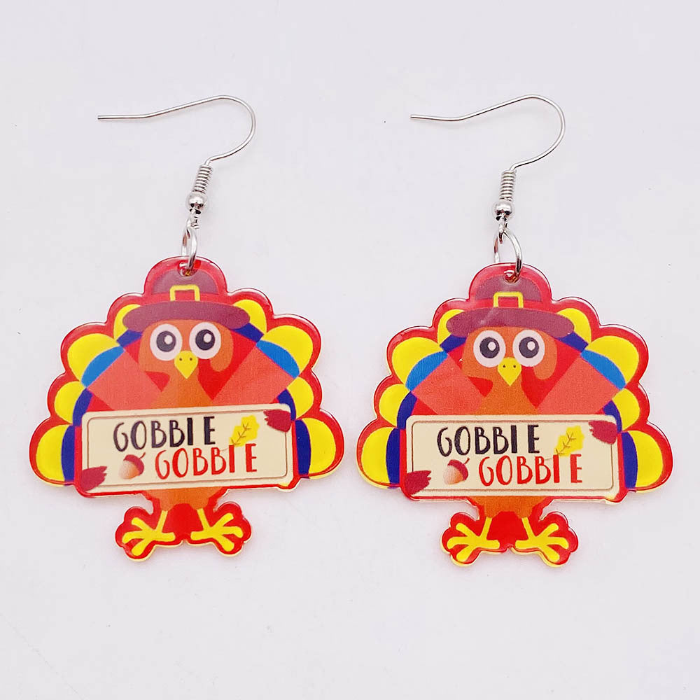 Wholesale Thanksgiving Turkey Acrylic Dangle Earrings ACC-ES-ChenY077
