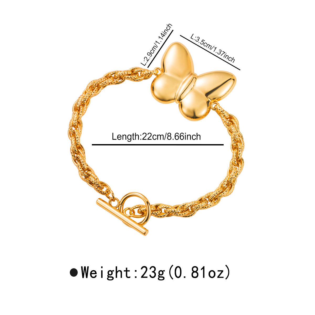 Wholesale  Stainless Steel Bracelet Accessible Luxury Retro Elegant Geometric Butterfly Ot Buckle Bracelet for Women