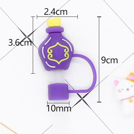 Wholesale  Straw Cover Fun PVC Dust Proof Cap For Straight Straws 10Mm White Star Ghost Straw Tube Cap