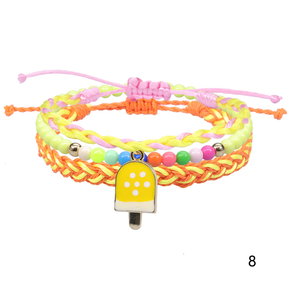 Wholesale Woven Bracelet Spot Color Beads Wax Line Woven Friendship Hand Rope Set
