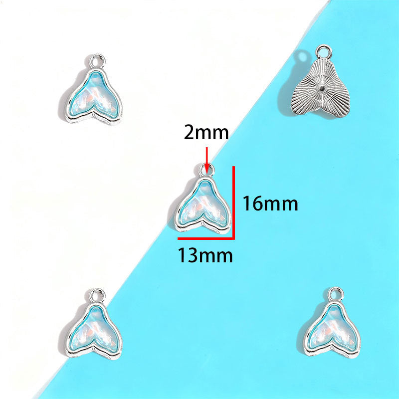 Wholesale Electroplated Zinc Alloy Blue Star Moon Resin Inlay Pendant Charms For DIY Jewelry Making Bag Charm Keychain Everyday Wear
