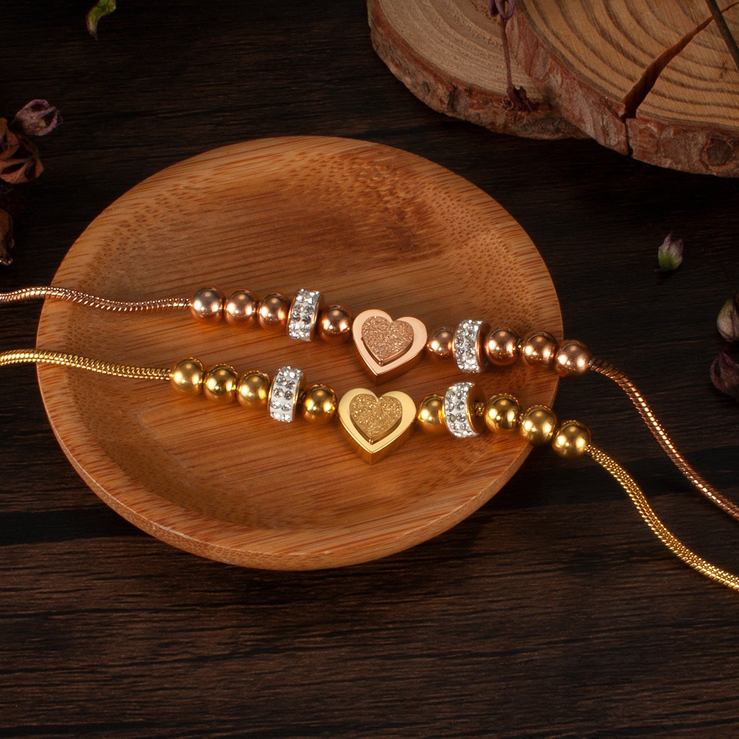 Bracelet d'amour stéréo en gros en acier en acier titane zircon