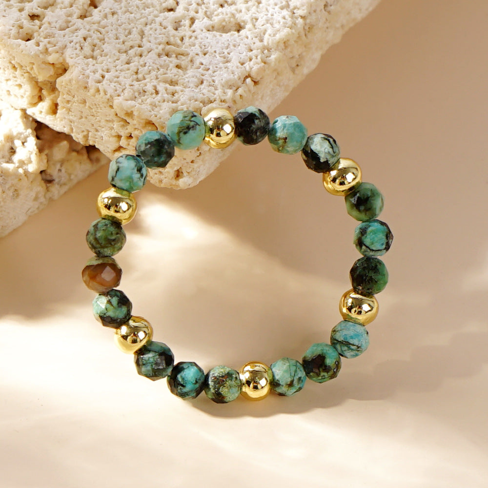 Wholesale blue turquoise light luxury crystal pearl ring