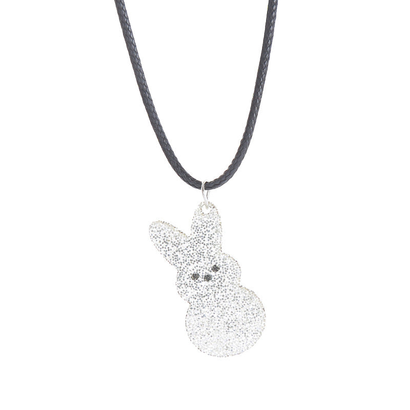 Wholesale Acrylic Easter Powder Bunny Earrings