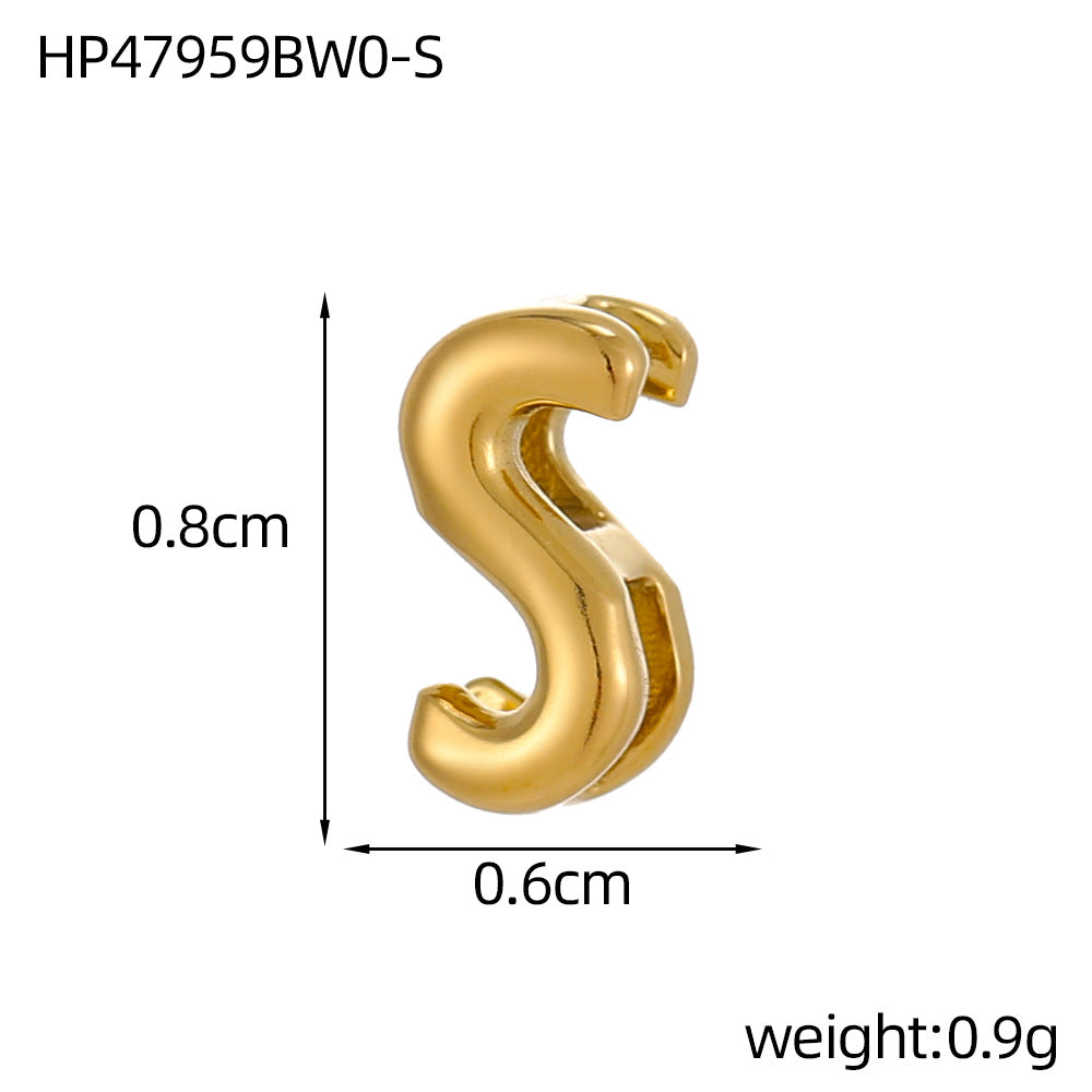 Wholesale Hollow small letters stainless steel plated 18K gold mini pendant